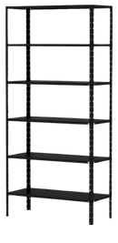 Estante de aço multiuso preta - 6 prateleiras